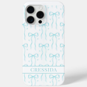 Funda Para iPhone 15 Pro Max Arcos de Coqueta Monograma en Aqua