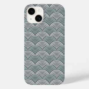 Funda Para iPhone 14 De Case-Mate Arcos de vieiras dibujadas a mano gris con olas mo