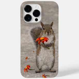 Funda Para iPhone 14 Pro Max De Case-Mate Ardilla gris con flor roja