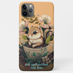 Funda Para iPhone 11 Pro Max Ardilla Llista Adorable en Taza Cottagecore de Flo