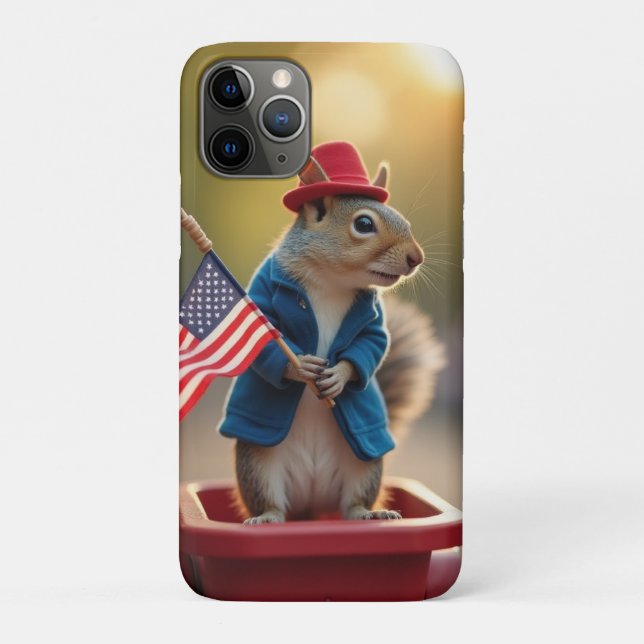 Funda De Case-Mate Para iPhone ardilla patriótica (Reverso)