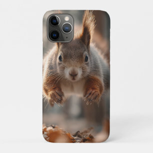Funda Para iPhone 11 Pro Ardilla Roja Saltando en Bosque Helado