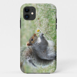 Funda Para iPhone 11 Ardilla sonriente con margarita