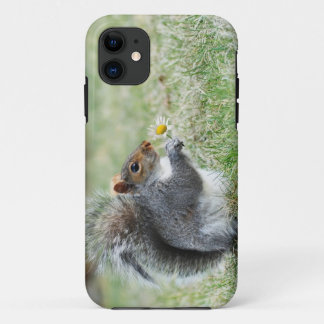 Funda Para iPhone 11 Ardilla sonriente con margarita