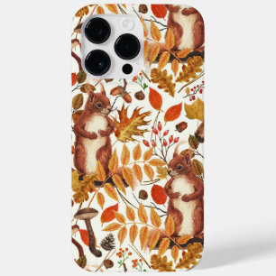 Funda Para iPhone 14 Pro Max De Case-Mate Ardillas otoñales y flora otoñal en blanco roto