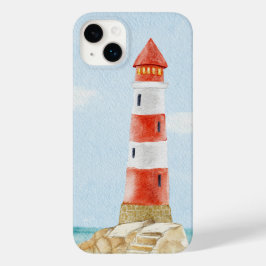 Funda Para iPhone 14 Plus De Case-Mate Arena de arena de la torre del faro rojo blanco