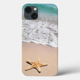 Funda Para iPhone 13 Arena de playa, olas del océano y peces de agua