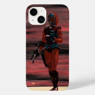 Funda Para iPhone 14 De Case-Mate ARES CYBORG, RED SUNSET Science Fiction, Sci-Fi