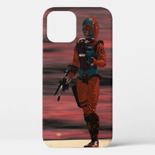 Funda Para iPhone 12 ARES CYBORG, RED SUNSET Science Fiction, Sci-Fi