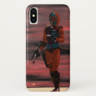 Funda Para iPhone X ARES CYBORG, RED SUNSET Science Fiction, Sci-Fi