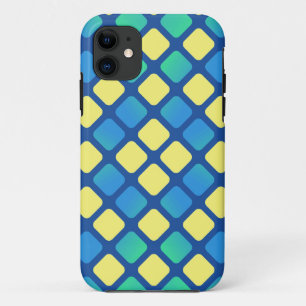 Funda Para iPhone 11 Argel de diamante azul y amarillo retro