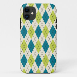 Funda Para iPhone 11 Argyle Azul Y Verde