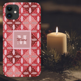 Funda Para iPhone 11 Argyle con óvalos en estuche de teléfono rojo a ro