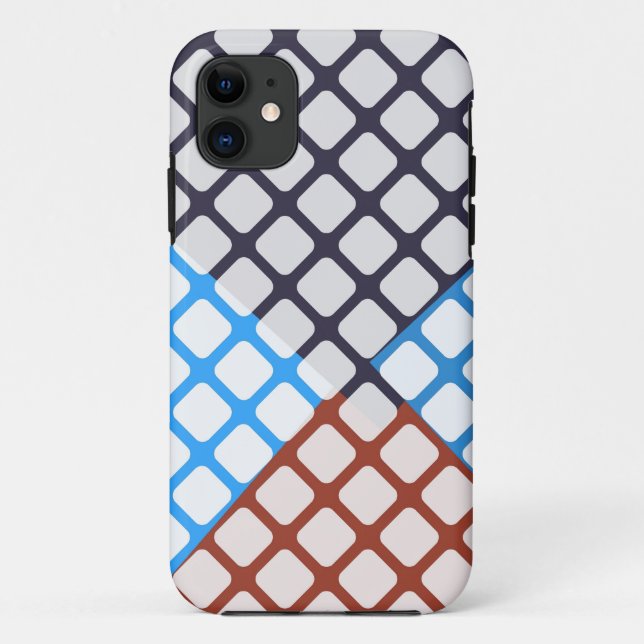 Funda De Case-Mate Para iPhone Argyle de diamante azul y marrón (Reverso)