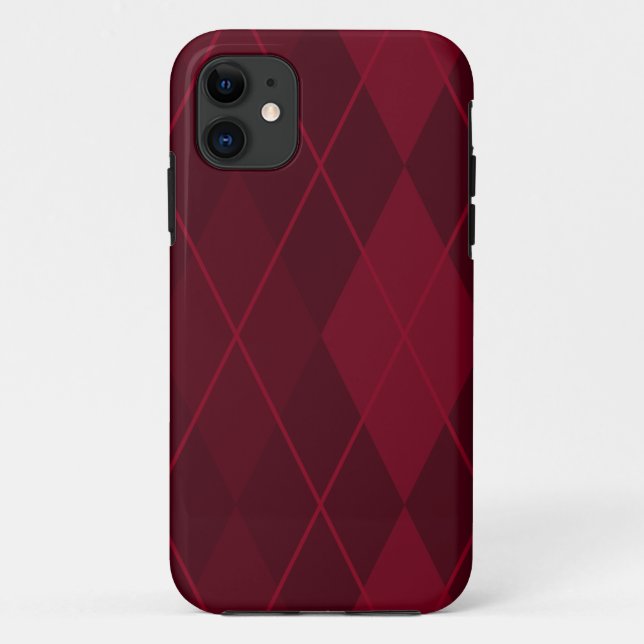 Funda De Case-Mate Para iPhone Argyle Rojo (Reverso)
