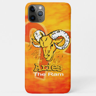 Funda Para iPhone 11 Pro Max Aries La llama del naranja del fuego Ram zodiac