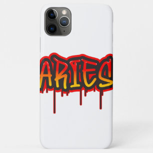Funda Para iPhone 11 Pro Max ARIES Signo de Fuego Arte de Palabras Goteando Pin