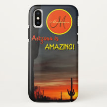 "¡Arizona es asombrosa!" Monograma de cacti del at