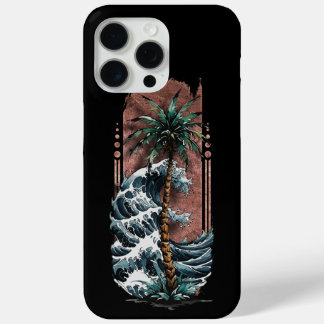 Funda Para iPhone 15 Pro Max Armonía costera: Palmeras junto al mar