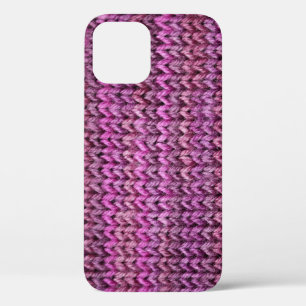 Funda Para iPhone 12 Armonía de Knit: Textura de banda púrpura