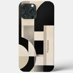 Funda Para iPhone 13 Pro Max Armonía en tonos: Composición abstracta en blanco