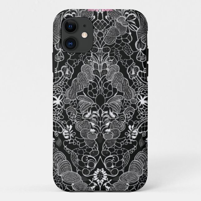 Funda De Case-Mate Para iPhone Armonía floral de encaje (Reverso)