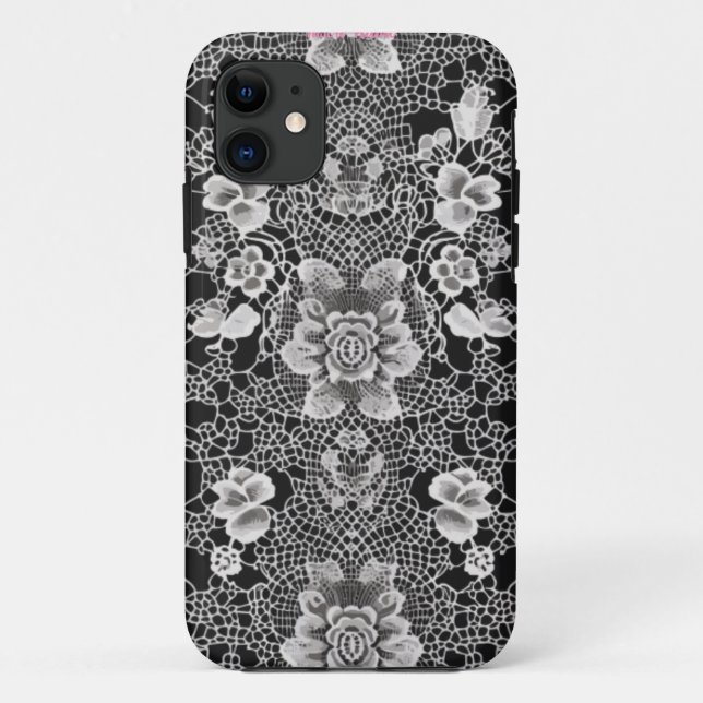 Funda De Case-Mate Para iPhone Armonía floral de encaje (Reverso)