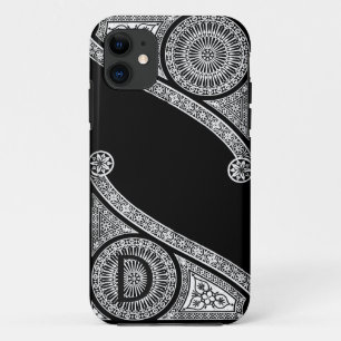 Funda Para iPhone 11 ARQUITECTO DE RENACIMIENTO Monograma blanco negro