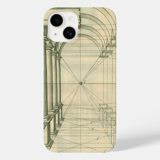 Funda De Case-Mate Para iPhone Arquitectura de época, perspectiva de columnas de  (Reverso )