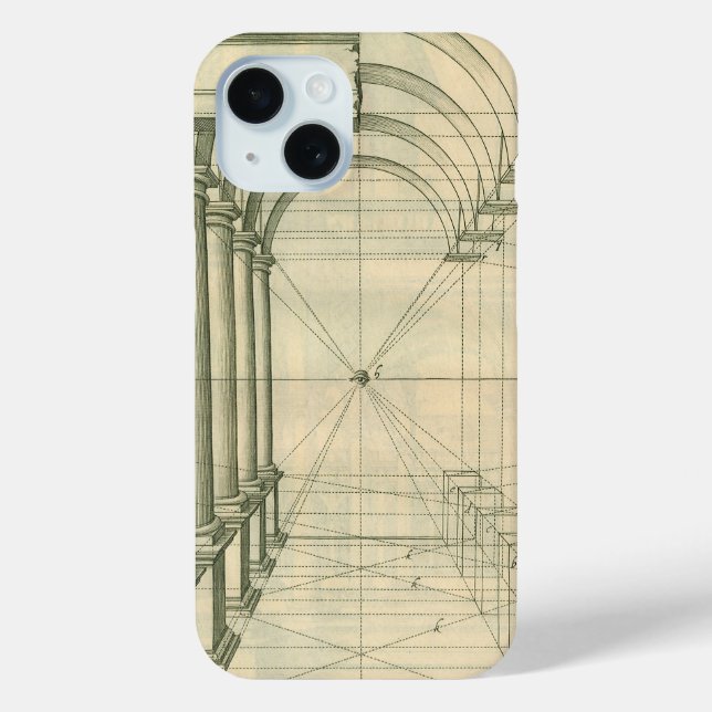 Funda De Case-Mate Para iPhone Arquitectura de época, perspectiva de columnas de  (Reverso )