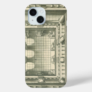 Funda Para iPhone 15 Arquitectura de época, perspectiva de patio de Atr