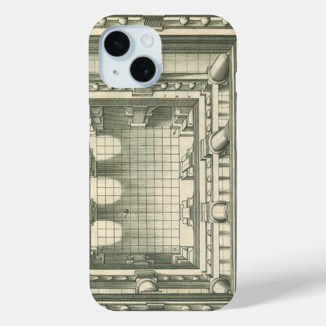 Funda De Case-Mate Para iPhone Arquitectura de época, perspectiva de patio de Atr (Reverso )