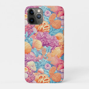 Funda Para iPhone 11 Pro Arrecife de Coral Tropical Turquesa Lavanda Marino