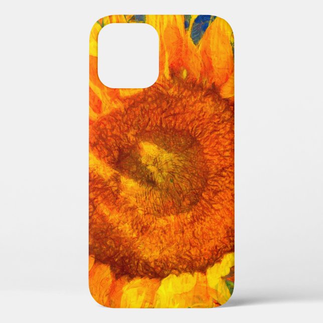 Funda De Case-Mate Para iPhone Arreglo de girasoles. imitación al estilo Van Gogh (Reverso )