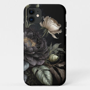 Funda Para iPhone 11 Arreglo de Rosa gótico Flor negra