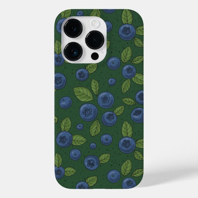 Funda De Case-Mate Para iPhone Arroz azul en verde oscuro (Reverso )