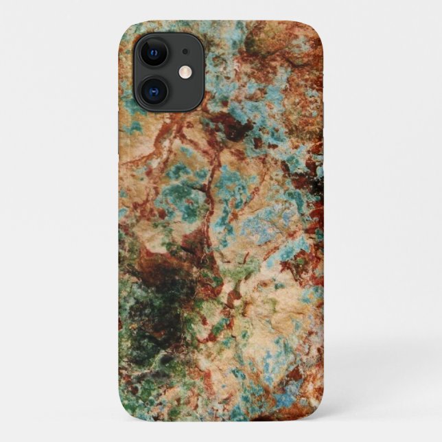 Funda De Case-Mate Para iPhone Arroz natural y piedra turquesa (Reverso)