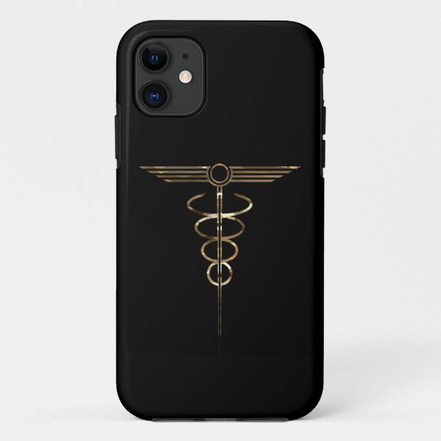 Funda De Case-Mate Para iPhone Art Deco Caduceus (Reverso)
