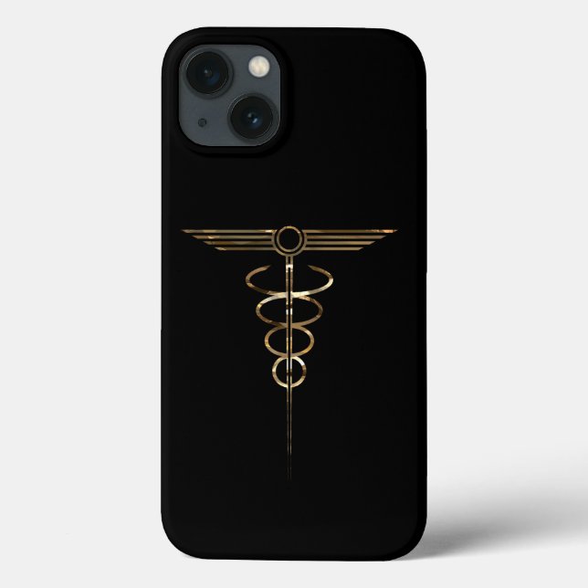 Funda De Case-Mate Para iPhone Art Deco Caduceus (Reverso)
