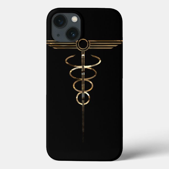 Funda De Case-Mate Para iPhone Art Deco Caduceus (Reverso)
