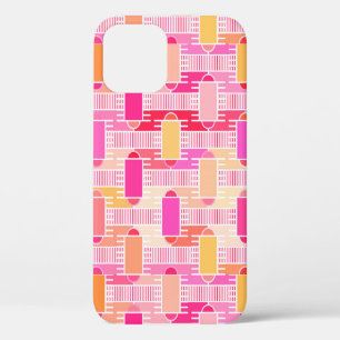 Funda Para iPhone 12 Art Deco chic industrial - rosa, melocotón, dorado