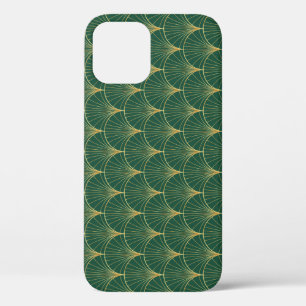 Funda Para iPhone 12 Art Deco de la hoja de palma verde