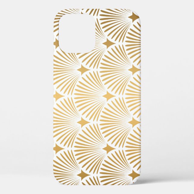 Funda De Case-Mate Para iPhone Art Deco: Elegancia Oro-Blanco. (Reverso )