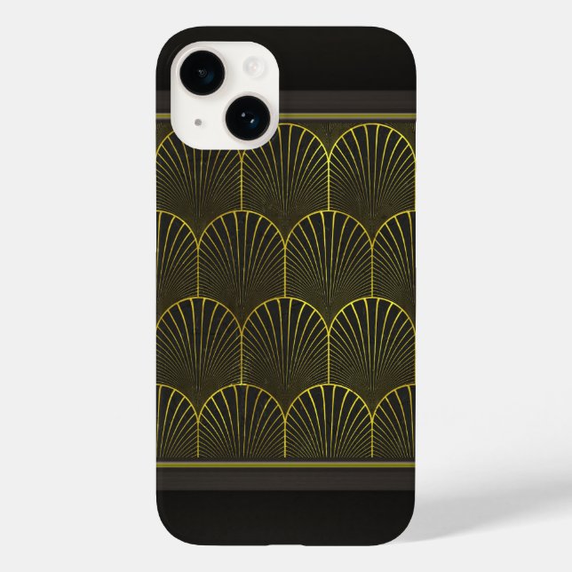 Funda De Case-Mate Para iPhone Art Deco En Oro Y Negro (Reverso )