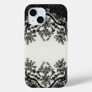 Funda Para iPhone 15 Art Deco Glamorosa Moda Vintage Black White Fl