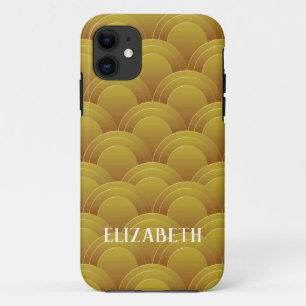 Funda Para iPhone 11 Art Deco Gold Name Personalizado personalizado