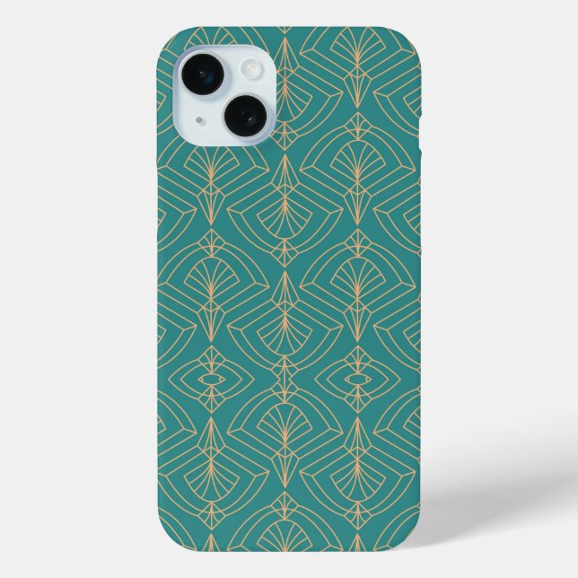 Funda De Case-Mate Para iPhone Art Deco pattern with gold geometric shapes  (Reverso )
