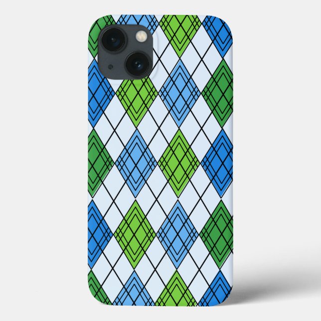 Funda De Case-Mate Para iPhone Art Deco Rain Argyle (Reverso)