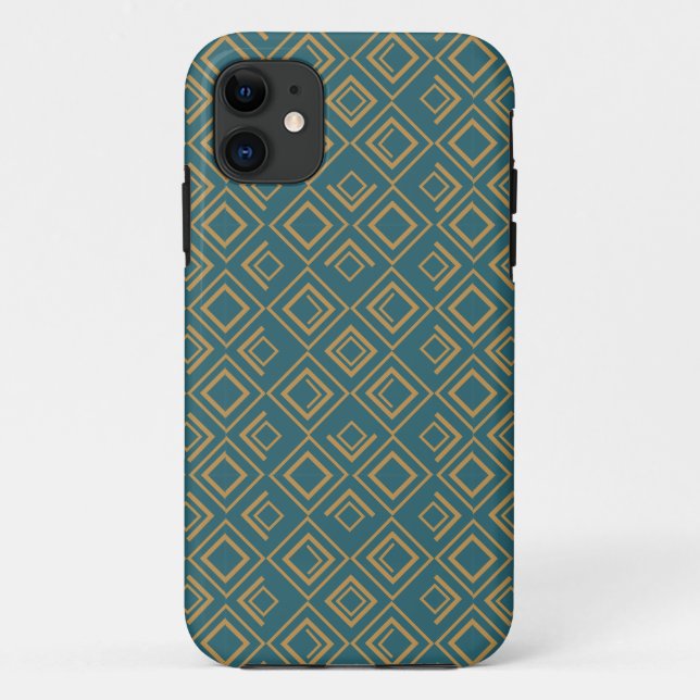 Funda De Case-Mate Para iPhone Art Deco turquesa (Reverso)