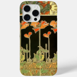 Funda Para iPhone 15 Pro Max Art décoratifs (flores naranjas) de Alphonse Mucha